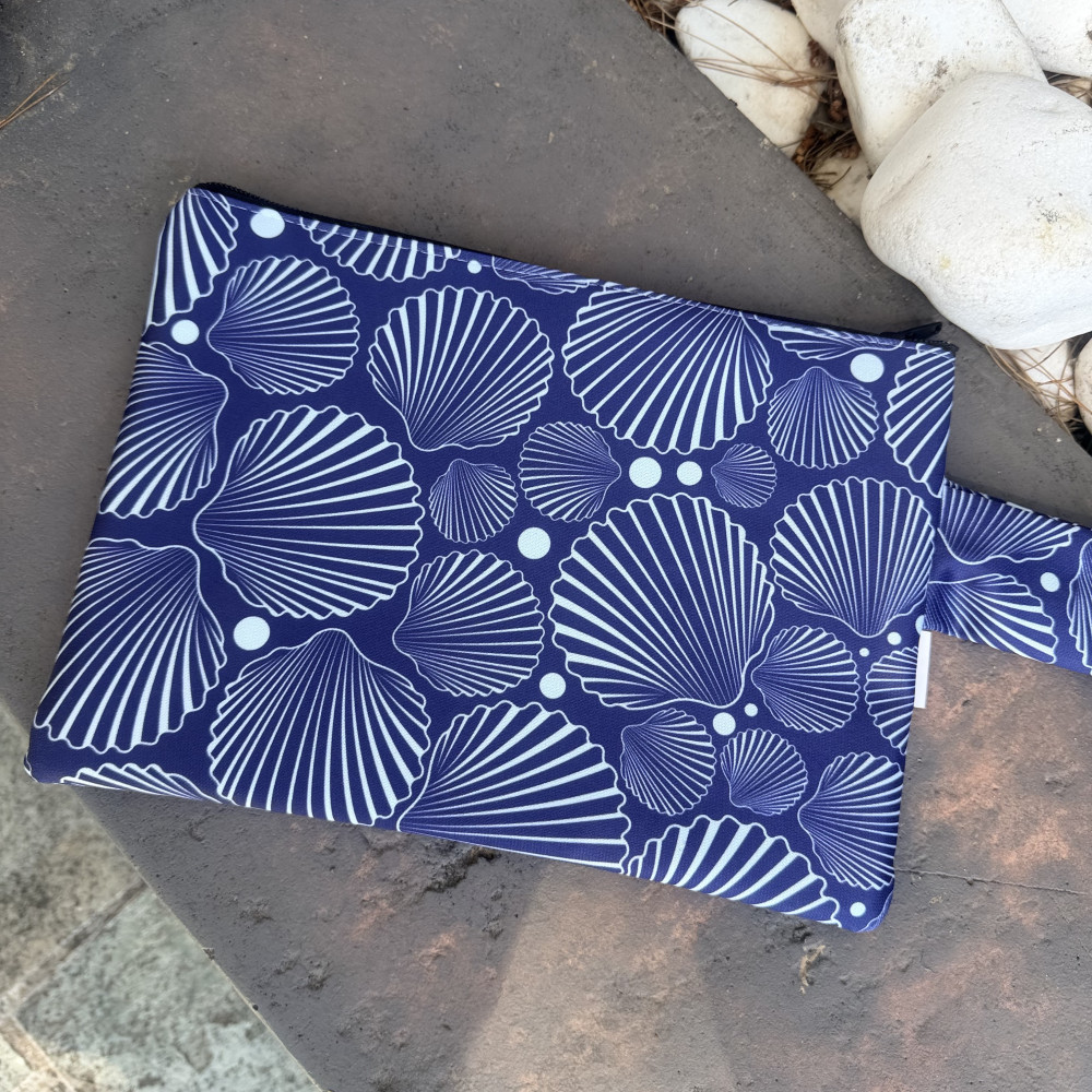 navy pouch με κοχύλια strechbio