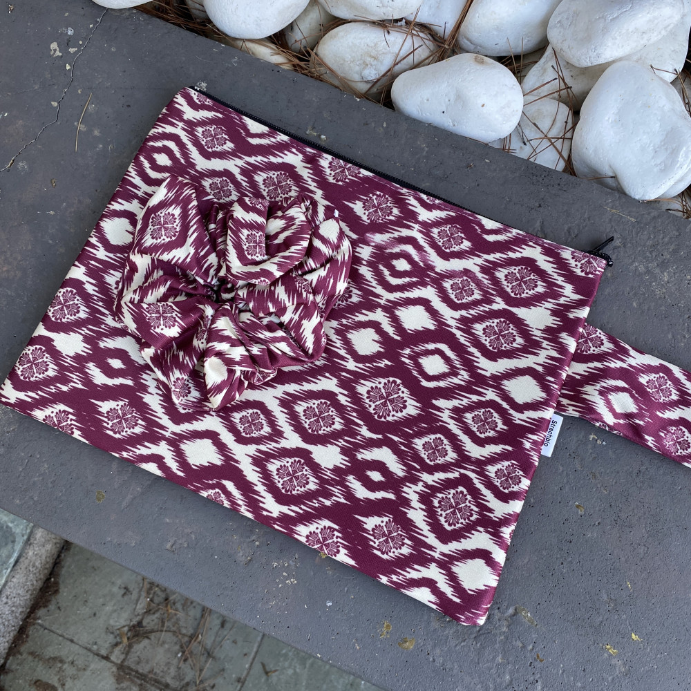 Burgundy Ikat