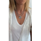 Silver Orbit Necklace κολιέ με ασημί αιματίτες και στρογγυλό ατσάλινο στοιχείο