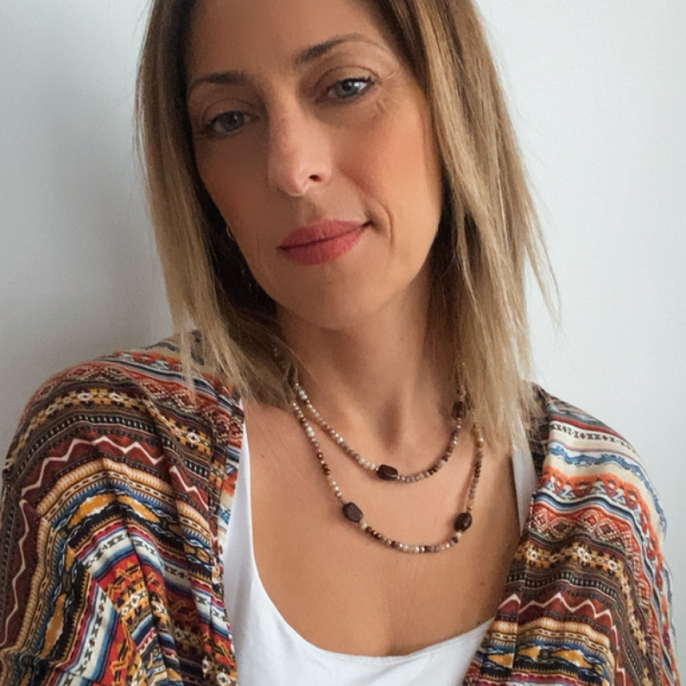 κολιέ autumn harmony με χαολίτη και κρυσταλλάκια σε καφέ και σοκολατί αποχρώσεις