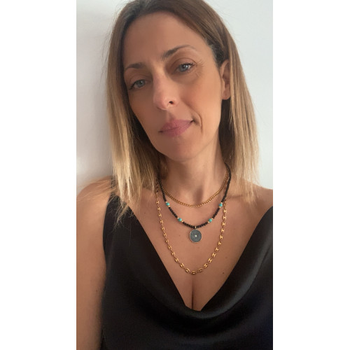 Κολιέ “Midnight Turquoise Eye”