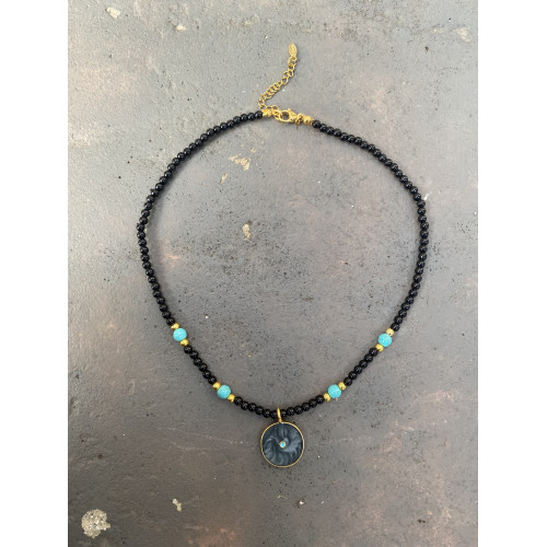 Κολιέ “Midnight Turquoise Eye”