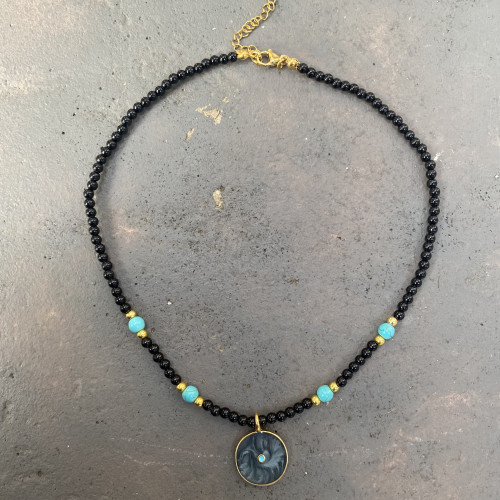 Κολιέ “Midnight Turquoise Eye”