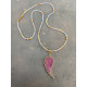 Ethereal Wings necklace with jade beads and feather charm κολιέ ethereal wings με χάντρες νεφρίτη και μοτίφ φτερού