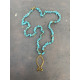 Azure Odyssey necklace with turquoise stones and fish charm κολιέ azure odyssey με πέτρες τυρκουάζ και μενταγιόν ψαριού