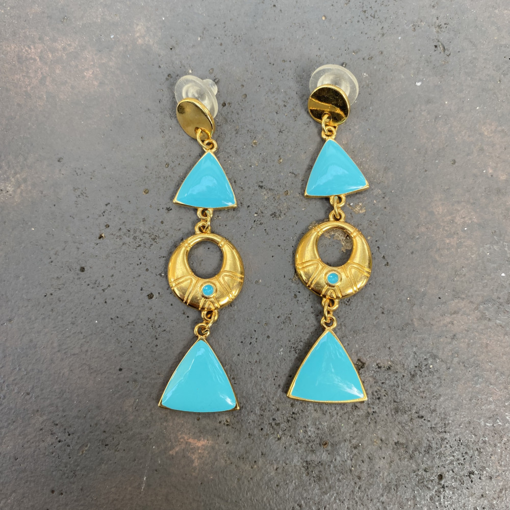 Azure Cascade – Γεωμετρικά σκουλαρίκια με καλοκαιρινή αισθητική