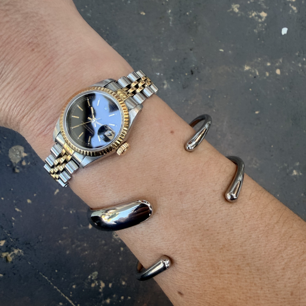 Ατσάλινο Βραχιόλι Cuff Ασημί ατσάλινο ασημί βραχιόλι cuff minimal ανοιχτό σχέδιο