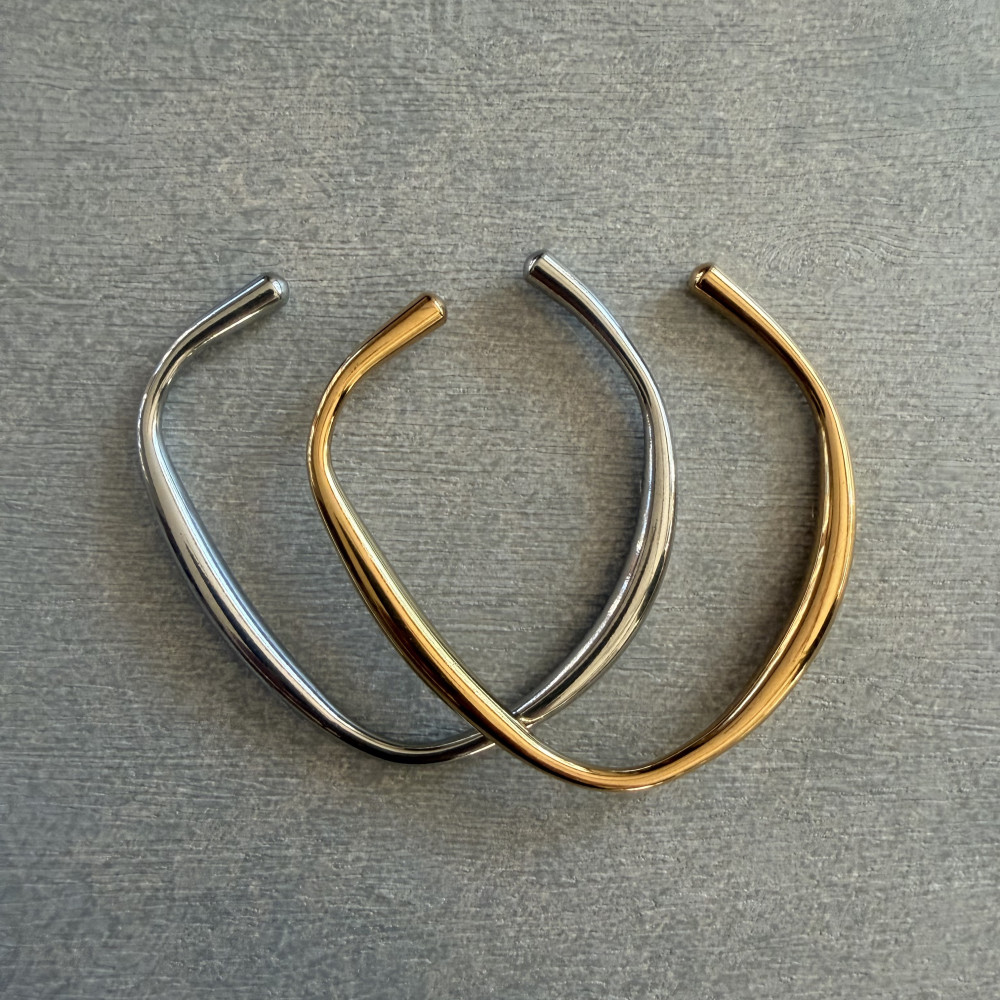 ατσάλινο βραχιόλι cuff ασημί ή χρυσό minimal ανοιχτό σχέδιο ατσάλινο βραχιόλι cuff ασημί ή χρυσό minimal ανοιχτό σχέδιο
