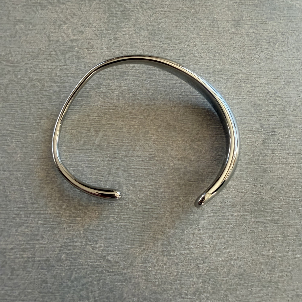 Ατσάλινο Βραχιόλι Cuff Ασημί ατσάλινο ασημί βραχιόλι cuff minimal ανοιχτό σχέδιο