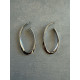 ατσάλινα σκουλαρίκια οβάλ μεγάλα ασημί statement