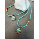 Necklace Nemo με Γυάλινο Ψαράκι κολιέ με γυάλινο ψαράκι και τυρκουάζ κρυσταλλάκια