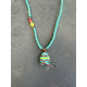 Necklace Nemo με Γυάλινο Ψαράκι κολιέ με γυάλινο ψαράκι και τυρκουάζ κρυσταλλάκια