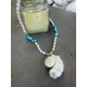 Necklace Selena με Φυσικό Κοχύλι κολιέ με φυσικό κοχύλι λευκές πέρλες και χαολίτες