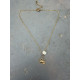Necklace Coralie με Καβουράκι κολιέ με καβουράκι και μπεζ κεραμική χάντρα