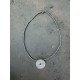 Silver Orbit Necklace κολιέ με ασημί αιματίτες και στρογγυλό ατσάλινο στοιχείο