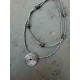 Silver Orbit Necklace κολιέ με ασημί αιματίτες και στρογγυλό ατσάλινο στοιχείο