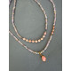 κολιέ με αιματίτες και ροζ κρυσταλλάκια