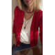 Romy Necklace μπορντό κολιέ με γυάλινες πέρλες