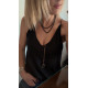 Sabine Necklace – Κολιέ με μαύρες πέρλες και μακριά αλυσίδα Sabine Necklace μαύρο κολιέ με γυάλινες πέρλες και κρεμαστό στοιχείο