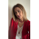 Romy Necklace μπορντό κολιέ με γυάλινες πέρλες