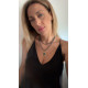 Celeste Necklace – Κολιέ με αιματίτες και στρας Celeste Necklace κολιέ με αιματίτες και κεντρική χάντρα με στρας