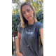 Livia Necklace κολιέ με μαύρες γυάλινες πέρλες και ατσάλινη αλυσίδα