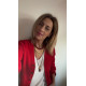Romy Necklace μπορντό κολιέ με γυάλινες πέρλες