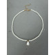 Alba Necklace – Κολιέ με γυάλινες πέρλες και οπάλιο Alba Necklace κολιέ με λευκές γυάλινες πέρλες και οπάλιο