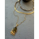 Noma Necklace μακρύ χρυσό κολιέ με ατσάλινη αλυσίδα και σμάλτο