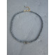 Celeste Necklace κολιέ με αιματίτες και κεντρική χάντρα με στρας