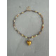 Amelie Necklace κολιέ με αχάτη και γυάλινη καρδιά