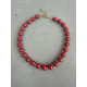 Romy Necklace μπορντό κολιέ με γυάλινες πέρλες