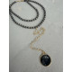 Sabine Necklace – Κολιέ με μαύρες πέρλες και μακριά αλυσίδα Sabine Necklace μαύρο κολιέ με γυάλινες πέρλες και κρεμαστό στοιχείο