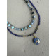 Lapis Aura κολιέ με μπλε λάπις και αιματίτες – Dandelions Lapis Aura μπλε κολιέ με ημιπολύτιμες πέτρες λάπις, χρυσούς αιματίτες και στρογγυλό κρεμαστό με ζιργκόν