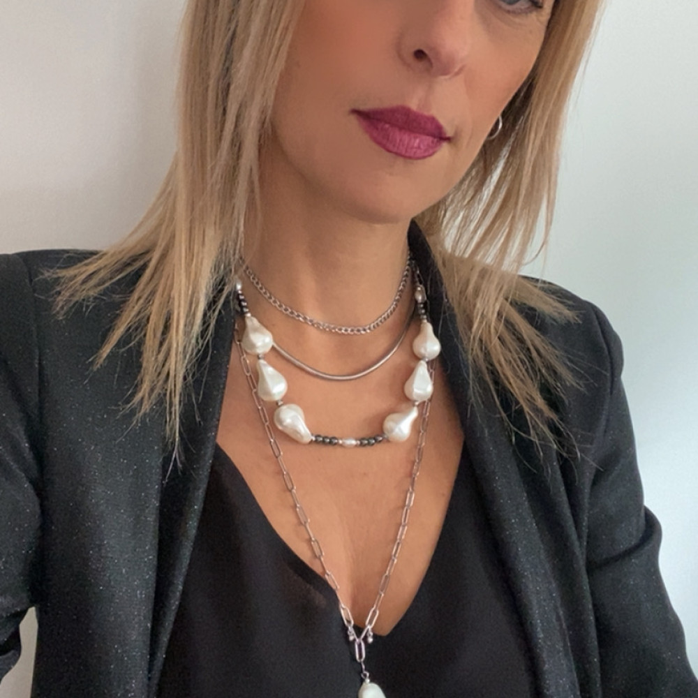 κολιέ silver fit all ατσάλινη ασημί αλυσίδα minimal