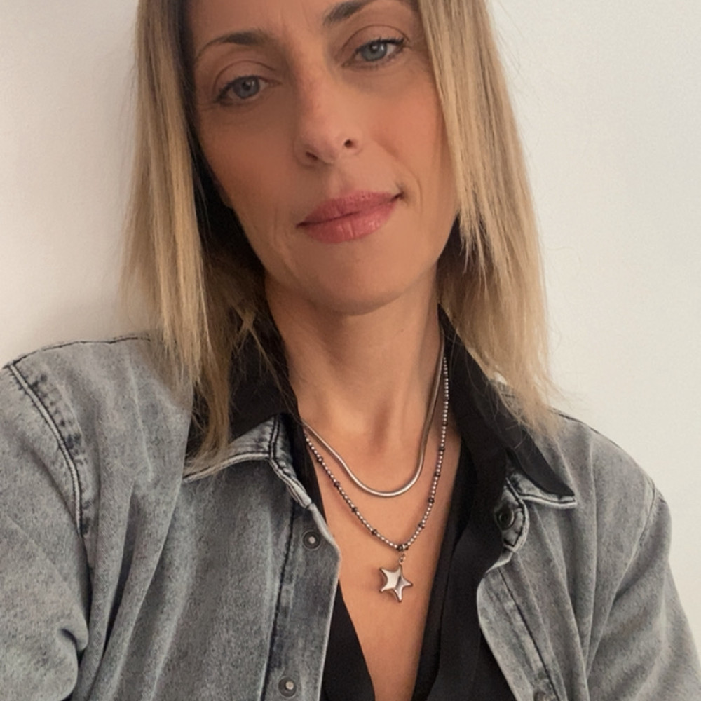 κολιέ starlight με ασημί και μαύρους αματίτες