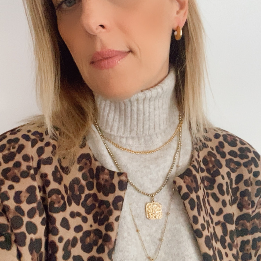 κολιέ golden faith με σταυρό ατσάλινη αλυσίδα