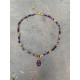 Amethyst Glow necklace with purple stones and gold details κολιέ amethyst glow με μωβ πέτρες και χρυσά στοιχεία