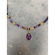 Amethyst Glow necklace with purple stones and gold details κολιέ amethyst glow με μωβ πέτρες και χρυσά στοιχεία