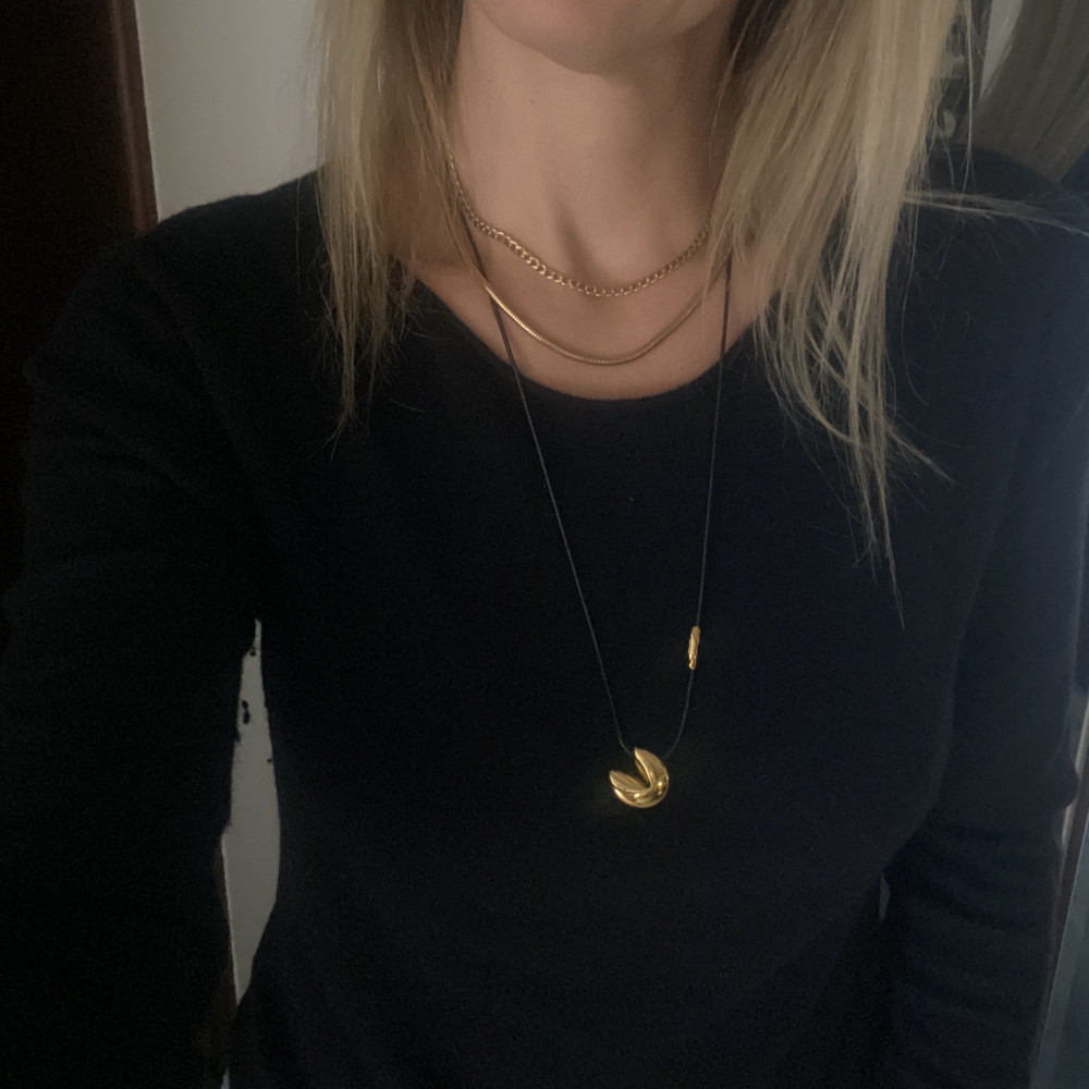 κολιέ lucky cookie minimal ατσάλινη αλυσίδα