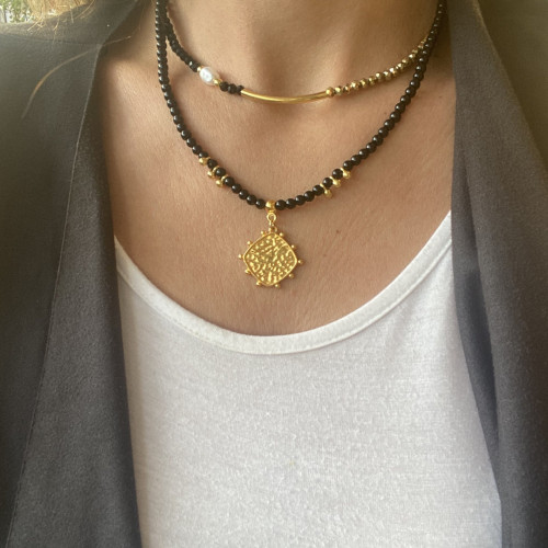 Κολιέ "Black Gold Elegance"