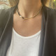 "Black Gold Elegance"-κολιέ με πέρλα & μαύρα & χρυσά κρυσταλλάκια Κολιέ με μεταλλικές χάντρες