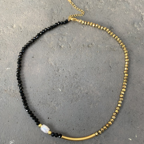 Κολιέ "Black Gold Elegance"