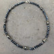 "Dark Drops"-κολιέ με blue black & ασημί κρυσταλλάκια Κολιέ με ημιπολύτιμες πέτρες αιματίτη