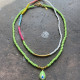 "Evil Eye Charm"- κολιέ με γυάλινες χάντρες Προσαρμόσιμη ατσάλινη αλυσίδα με μοτίφ μάτι
