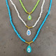 "Evil Eye Charm"- κολιέ με γυάλινες χάντρες Προσαρμόσιμη ατσάλινη αλυσίδα με μοτίφ μάτι