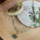 "Mint Oasis"- κολιέ με κρυσταλλάκια & ημιπολύτιμη άσπρη πέτρα Κολιέ με χρυσά στοιχεία και ρυθμιζόμενο μέγεθος