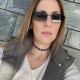 "Modern Silver Love"-τσόκερ με blueblack κρυσταλλάκια Ιδανικό για Casual, Rock και Βραδινά Looks