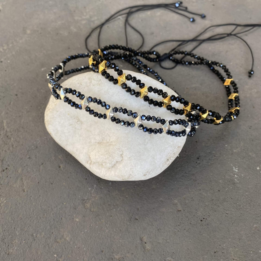 "Modern Silver Love"-τσόκερ με blueblack κρυσταλλάκια Ιδανικό για Casual, Rock και Βραδινά Looks
