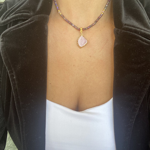 Κολιέ "Purple Agate"